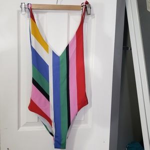 NWOT Zara rainbow stripe one piece swim suit